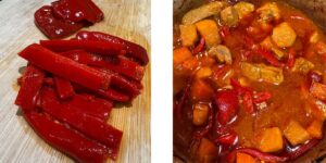 Paprika Pork adding peppers