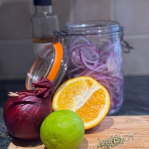 Pickled red onion ingredients