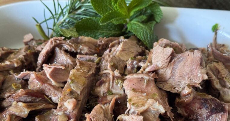Truly Yummy Slow Cooked Lamb Shoulder with Caper & Mint Gravy