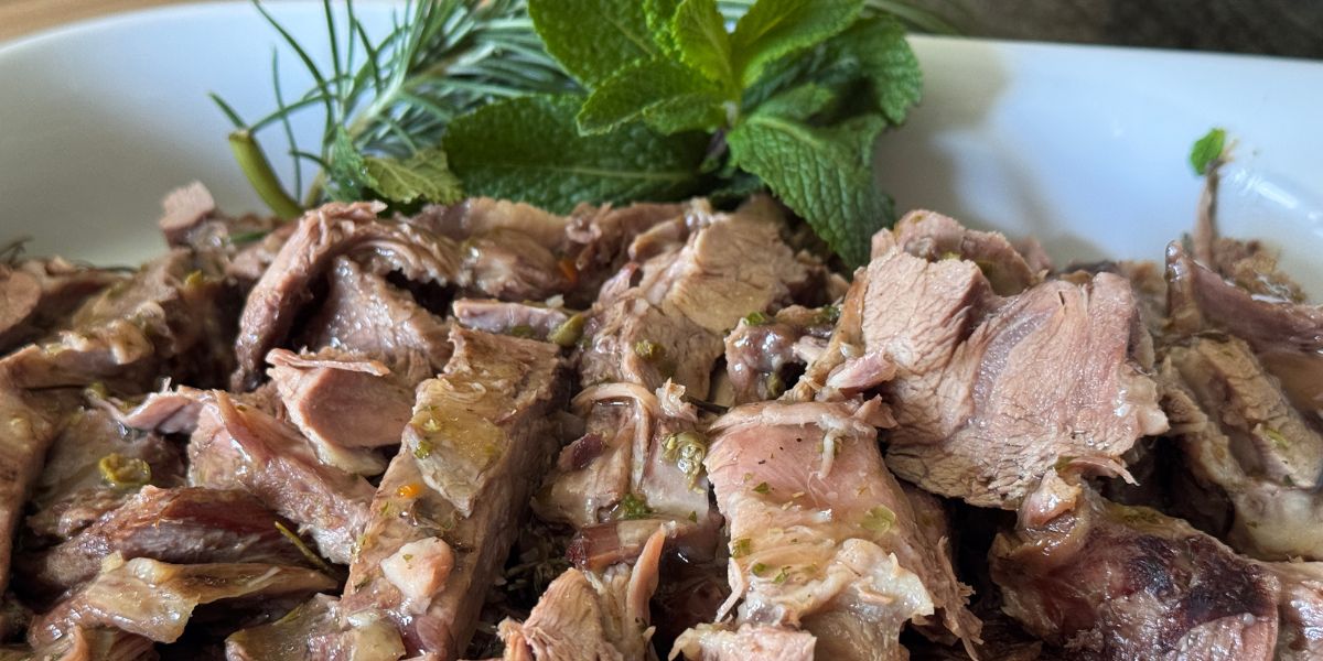 Truly Yummy Slow Cooked Lamb Shoulder with Caper & Mint Gravy